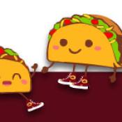 illustration of two dancing tacos